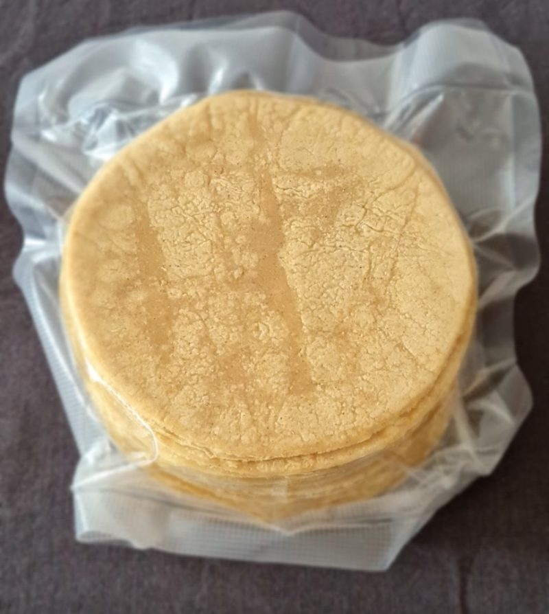 Tortillas de maíz amarillo 12 cm. Taquera